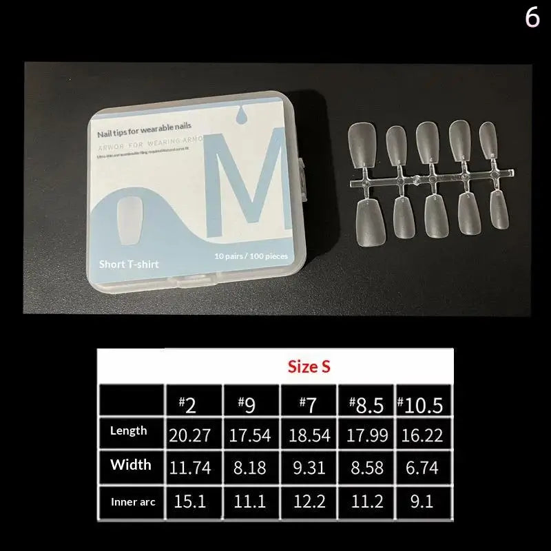 Box Nails Tips Coffin French Full Cover Medium Short NO Polishing Qme 6