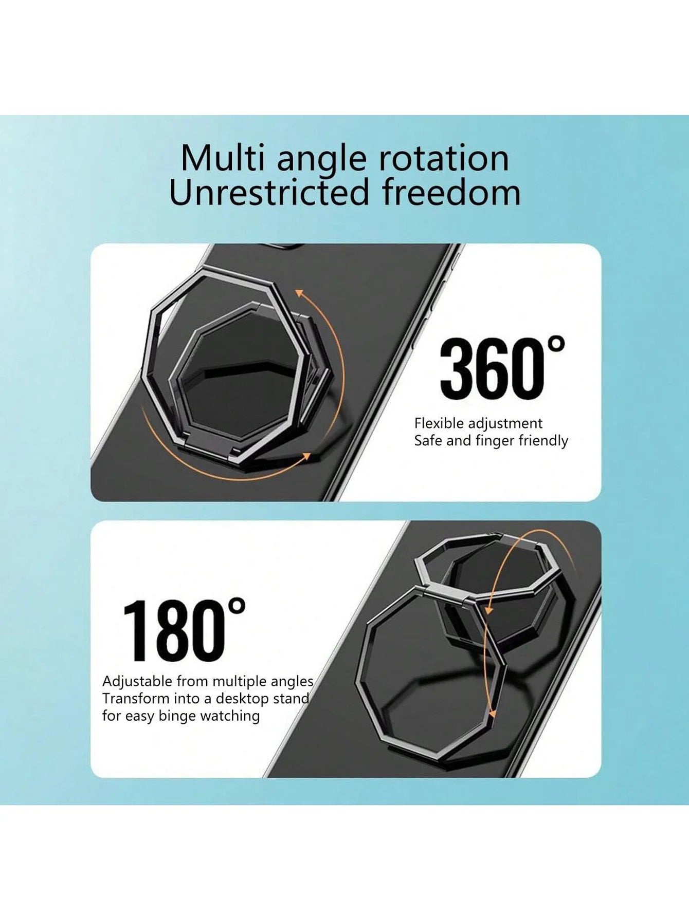 Zinc Alloy Mobile Phone Tablet Ring Holder Folding Stand 360 1 Qme