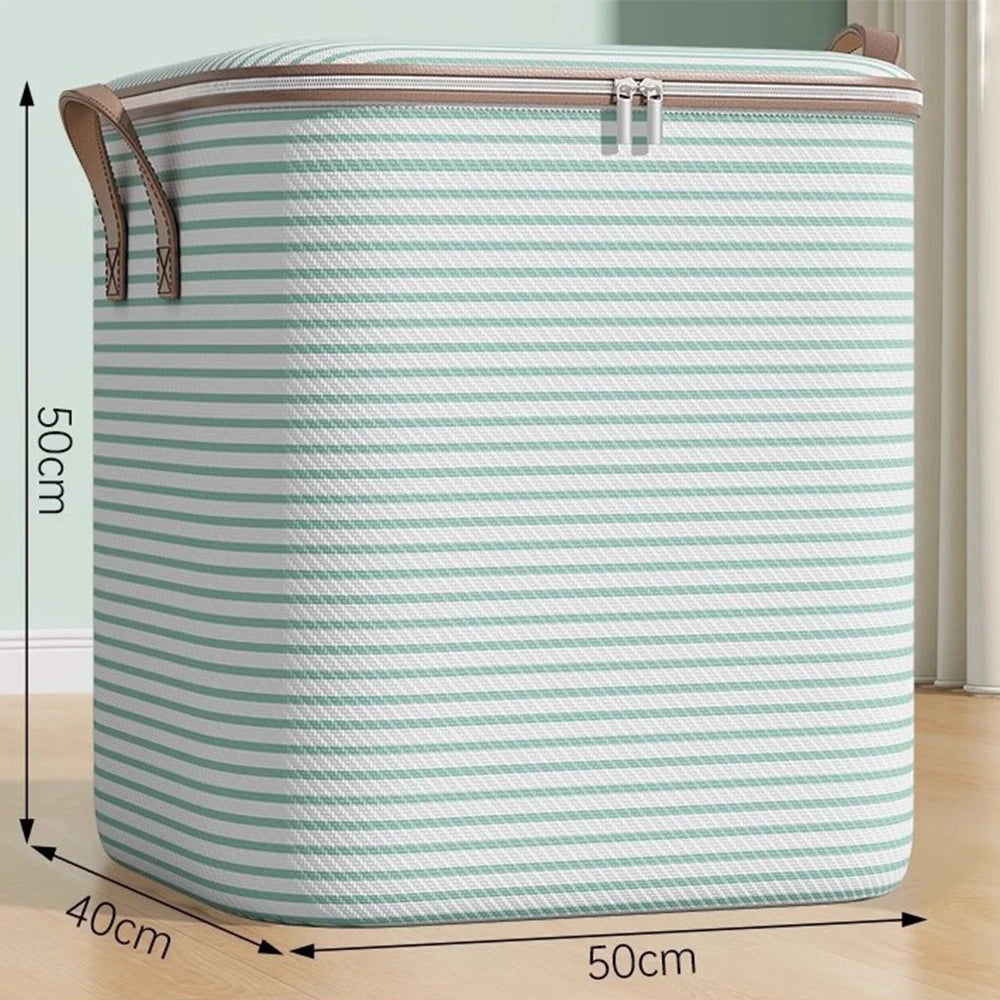 Large Capacity Foldable Storage Box for Clothes Quilts Moving Packing Storage Bag Household Organization for Blankets Clothing Qme 100L