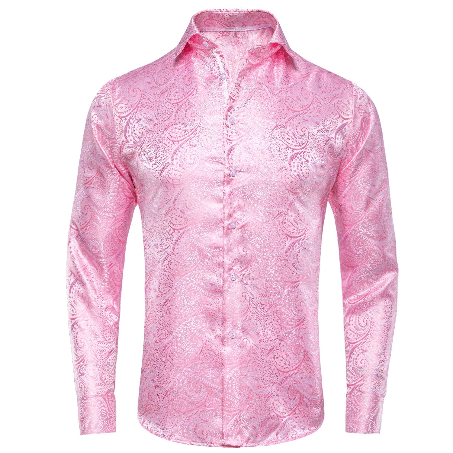 Hi-Tie Spring Autumn Mens Shirts Silk Red Black Paisley Suit Turndown Collar Shirt Casual Formal for Male Wedding Business Gifts Qme
