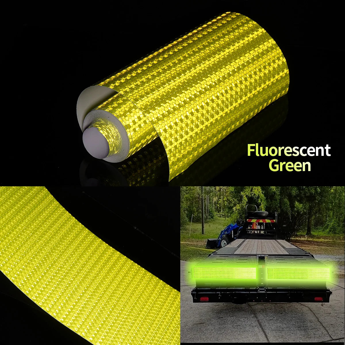 Reflective Safety Mark Tape Stickers Self Adhesive Warning Film for Car Motorcycle Auto Styling Qme Fluorescent Green 5m 20cm