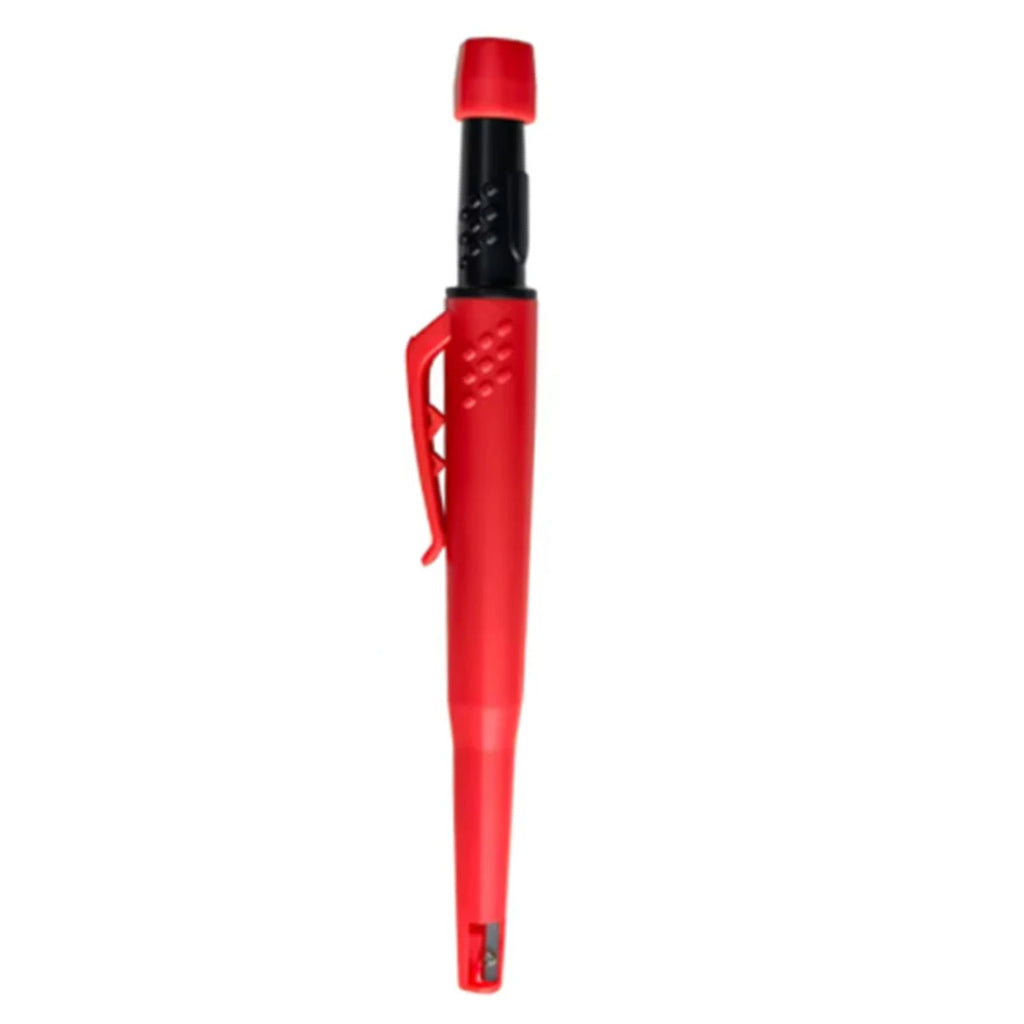 Carpenter Mechanical Pencil With Refills One-piece Design Pen Cap Built-in Sharpener Woodworking Construction Marking Tool Qme 1 red pen