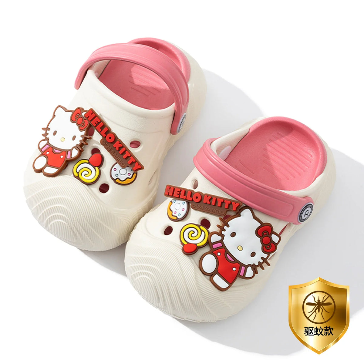 Hello Kitty Kuromi Soft-Soled Perforated Sandals Summer Student Slip-On Sandals Outdoor Non-Slip Cartoon Sandals Qme 3 170mm Sizes 26-27