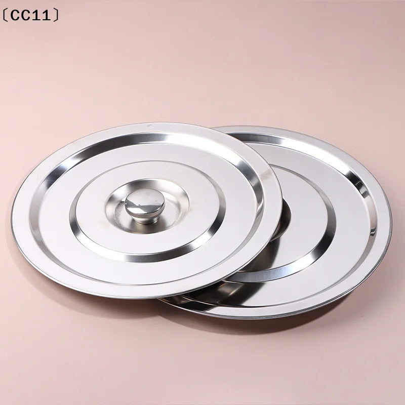 28 30 Silver Round Pot Lid Kitchen Thicken Stainless Steel Saucepan Qme