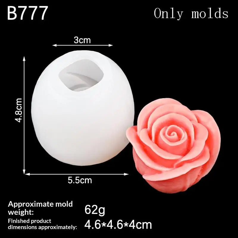 1Pcs Handmade Scented Candle Plaster Resin Molds DIY Flowers Tulip Rose Silicone Mold Cookies Chocolate Candy Baking Tool Qme A1