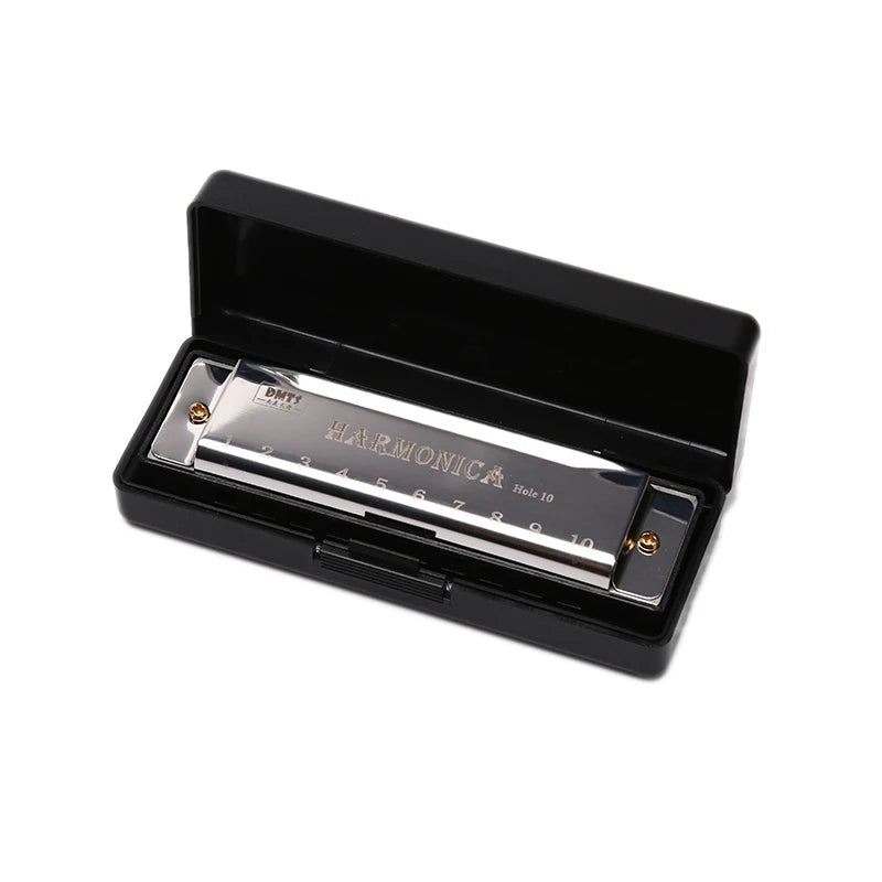 10 Hole 20 Tone Harmonica Woodwind Instrument Red Silver Black ABS Qme A4