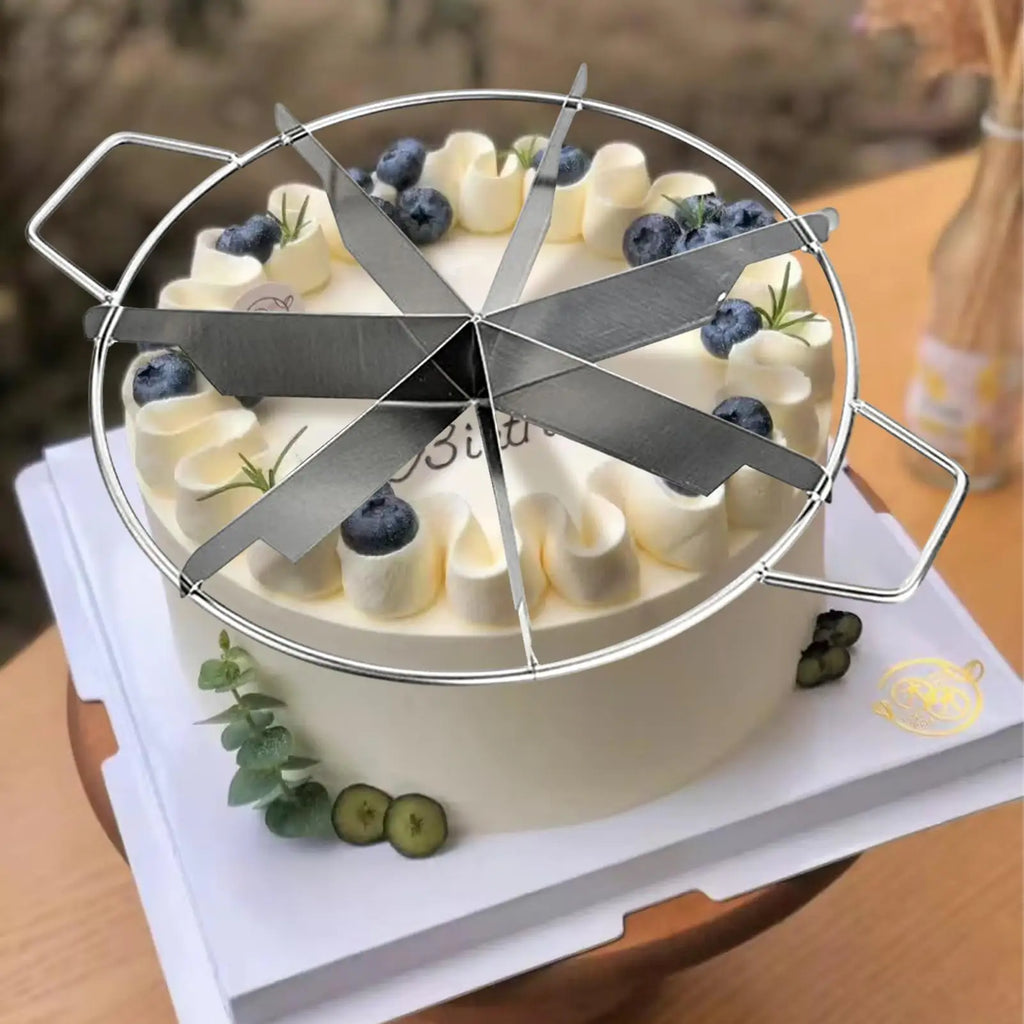 Pie Divider Stainless Steel Cake Slicer for Even Slices Non-Stick Kitchen Gadgets Pastry Cheese Pizza Cutting Press Tool Qme