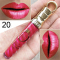 20 Colors Lipstick Waterproof Long Lasting Matte+Shimmer Mental Beauty Lip Gloss Nude Glitter Lip Gloss Beauty Red Lip Tint New Qme 20