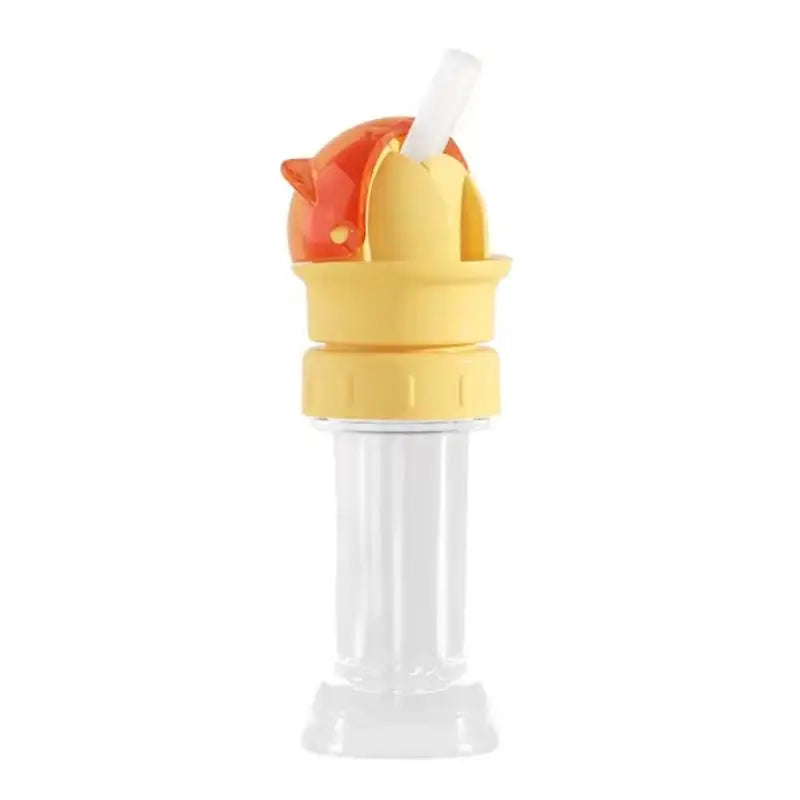 Straw Lid Beverage Water Bottle Cap Spill-proof Storage Box Dustproof Qme Orange