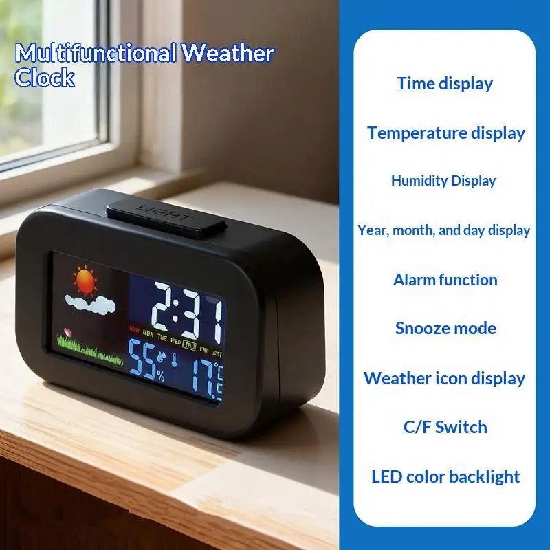 Display Temp Humidity Monitor Backlit Kids Teens Perfect Bedroom Dorm Qme