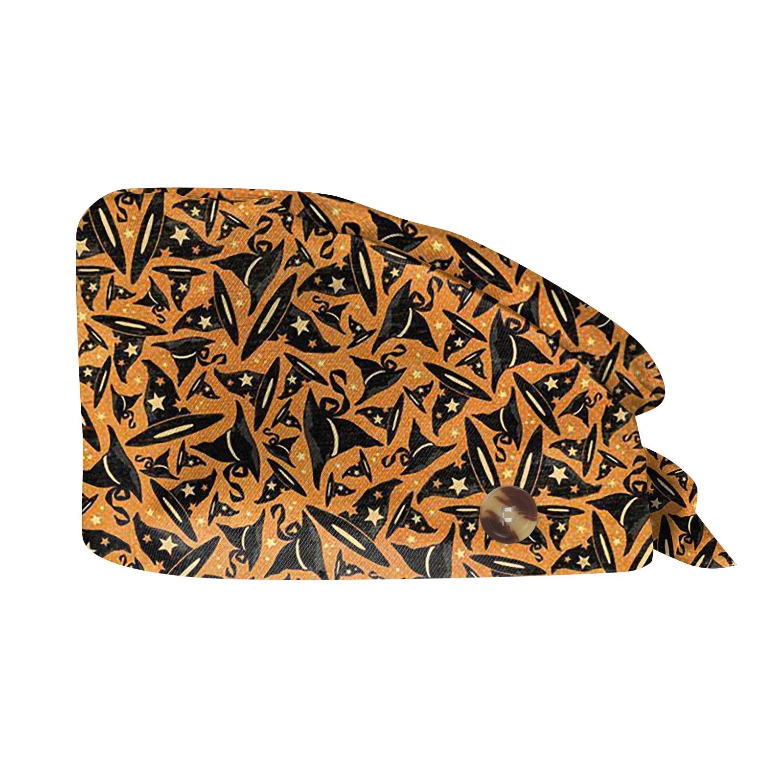 Halloween Skeleton Printing Adjustable Scrub Cap Surgical Cap Woman and man Veterinary Pet Shop Scrub Hat Dentist Working Cap Qme Ginger One Size