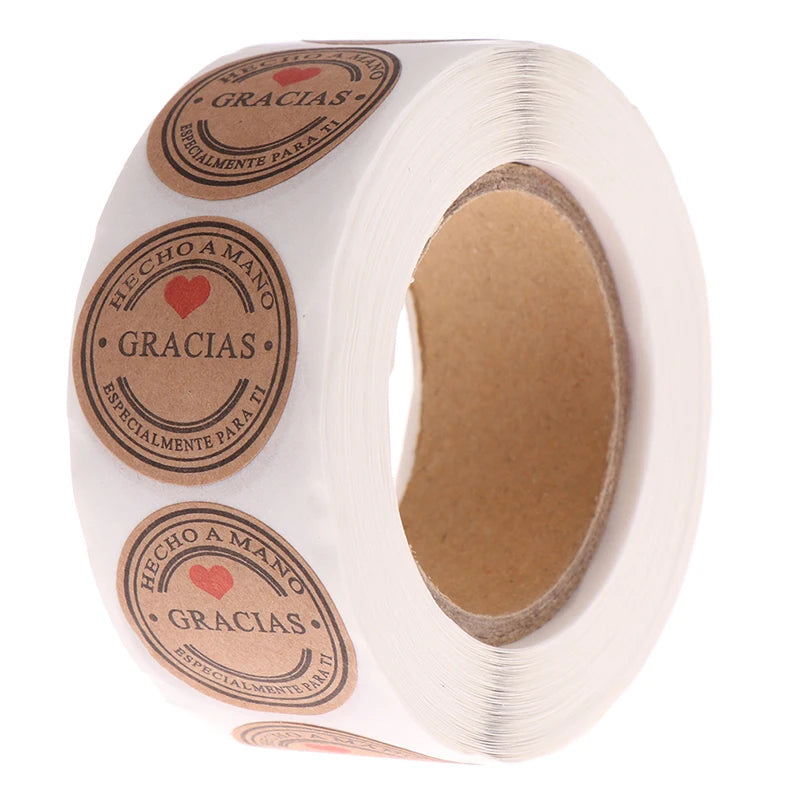 Multiple Styles Kraft Gracias Spanish Thank You Labels Stickers Qme one size