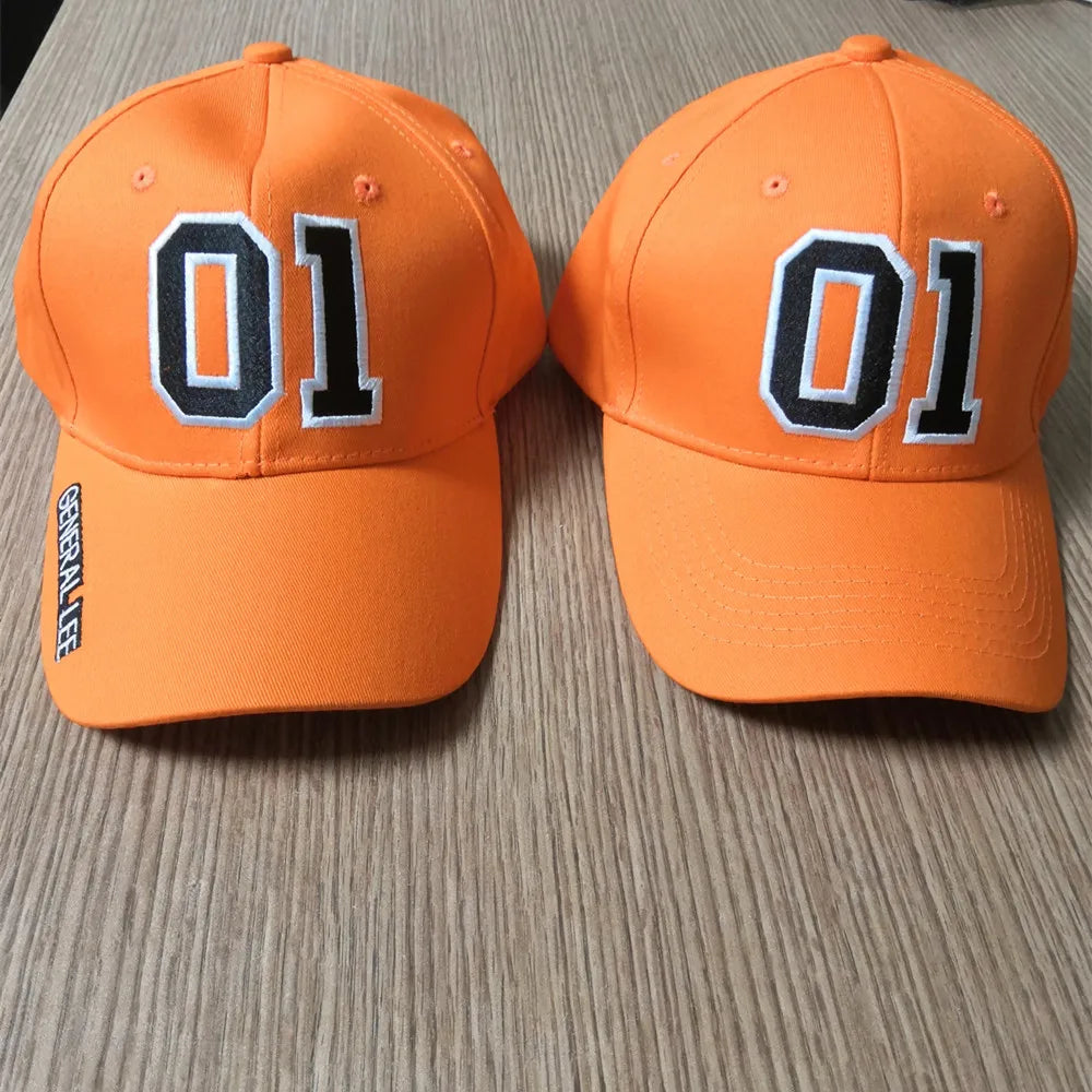 General Lee Orange Headwear Cosplay Movie Dukes of Hazzard Hat Fashion Baseball Cap Halloween Masquerade Adjustable Headwear Qme