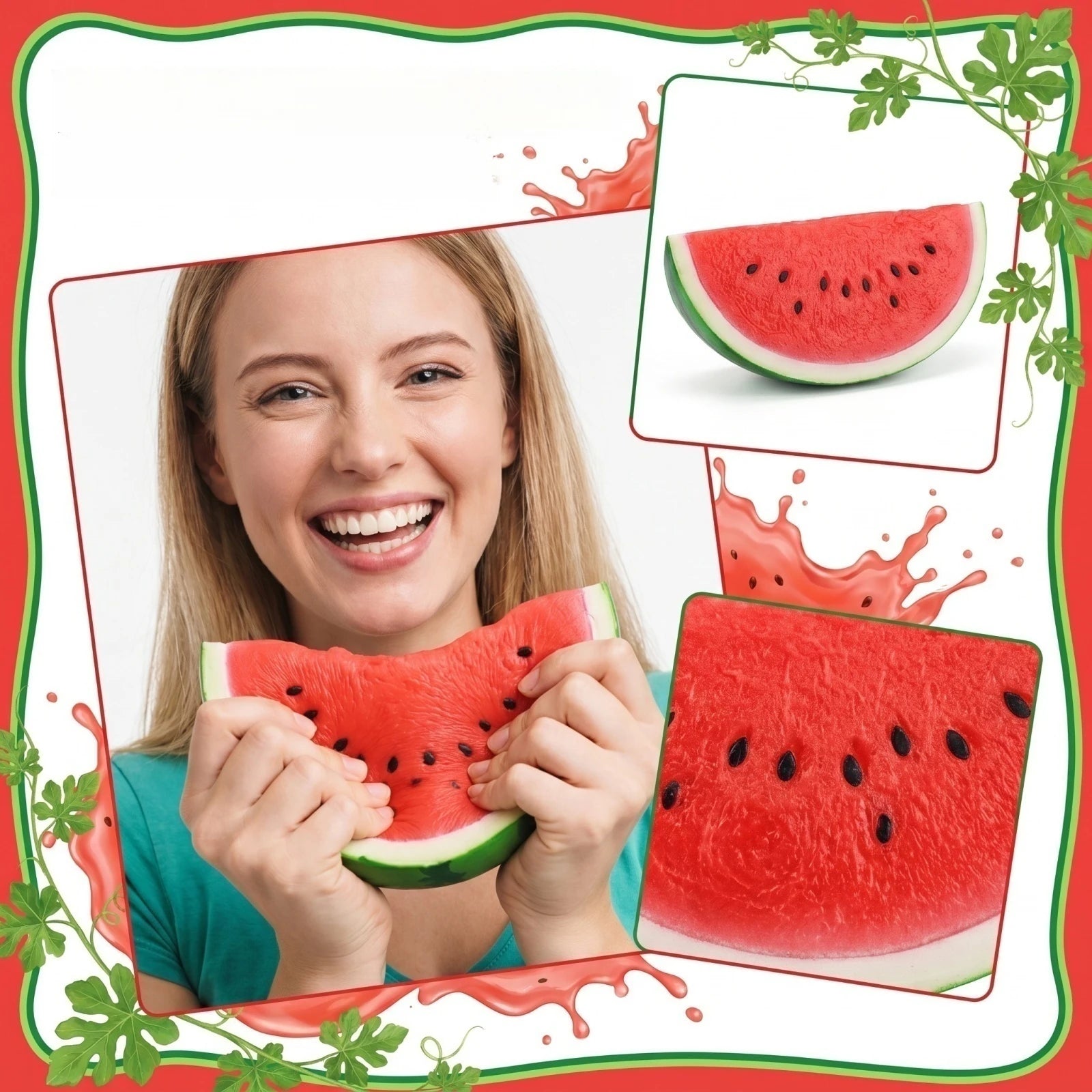 Realistic Simuated Watermelon Fun Stress Relieve Toy for Adult and Kid Creative Holiday Party DIY Decoration Creative Gift Qme