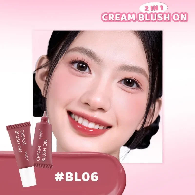 Blush Liquid Blusher Cheek Makeup Blush Matte Peach Pink Blusher Cosmetics Moisturizing Liquid Cream Stick Facial Shadow Beauty Qme 06
