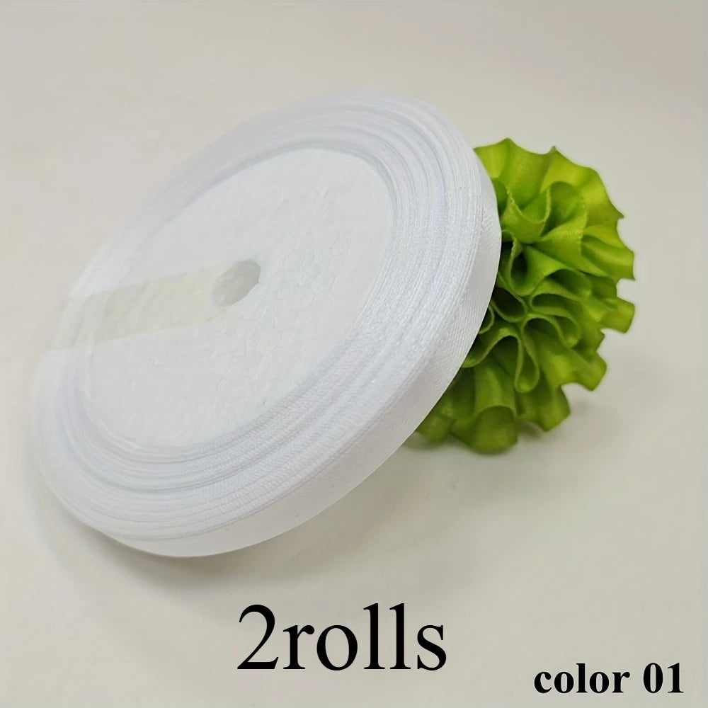 Lace ribbon - Smooth surface - Suitable for wedding decorations, gift packaging, hair bun bows, birthday party decorations Qme white L