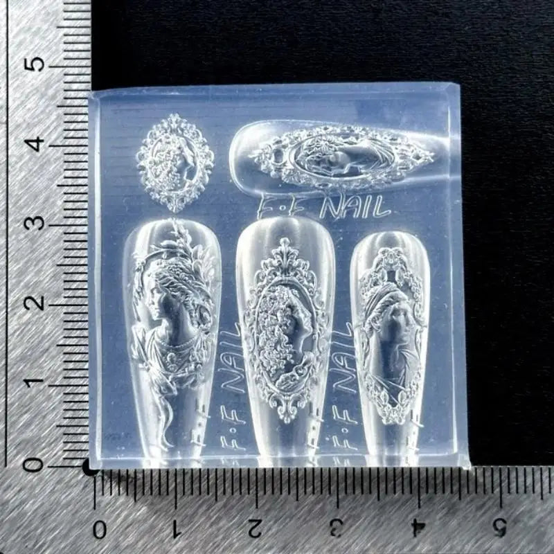 Nail Art Decoration Tool European Avatar Photo Frame 3D Silicone Mold Qme A2