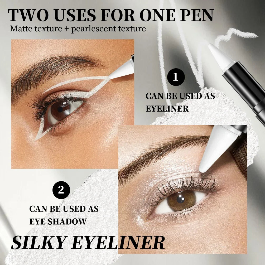 Qibest 2 In 1 Eye Shadow Eyeliner Pencil Set,matte Silk,smooth and Easy To Apply,non Smudging and Non Fading,natural Makeup Sets Qme