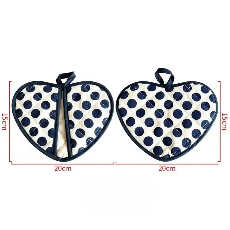 Heart-shaped Hand Clip Heat Insulation Pad Coaster Anti-scalding Qme 2PCS Blue