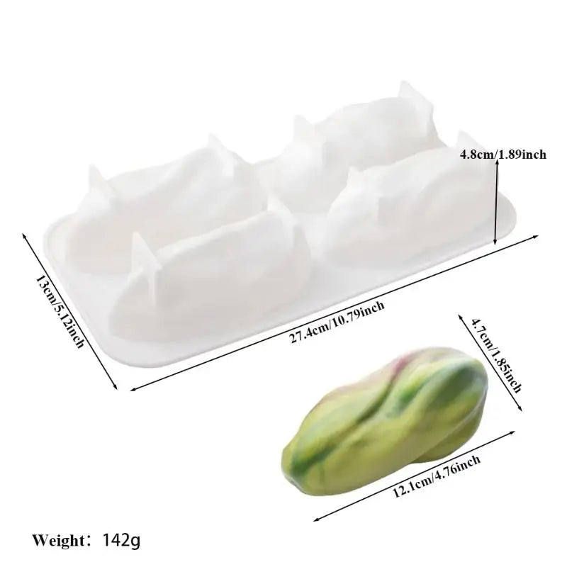 Chocolate Dessert Pudding Baking Mold 4 Cavity Pistachio Mousse Cake Qme A1
