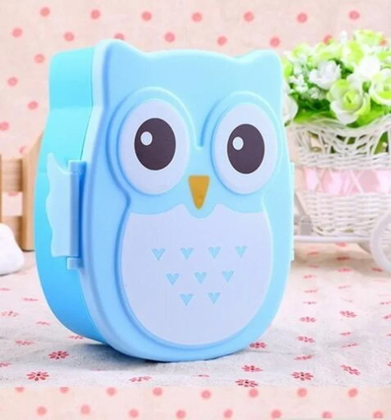 Portable Plastic Children Students Lunch Box Bento Food Container Qme lightblue