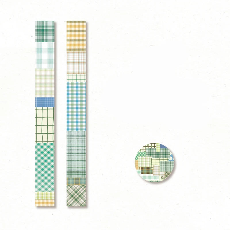 1 Roll Linen Plaid Theme Retro Washi Tape for DIY Journal, Photo Frame Collage Material, Scrapbook, Phone Case Decoration Qme 3