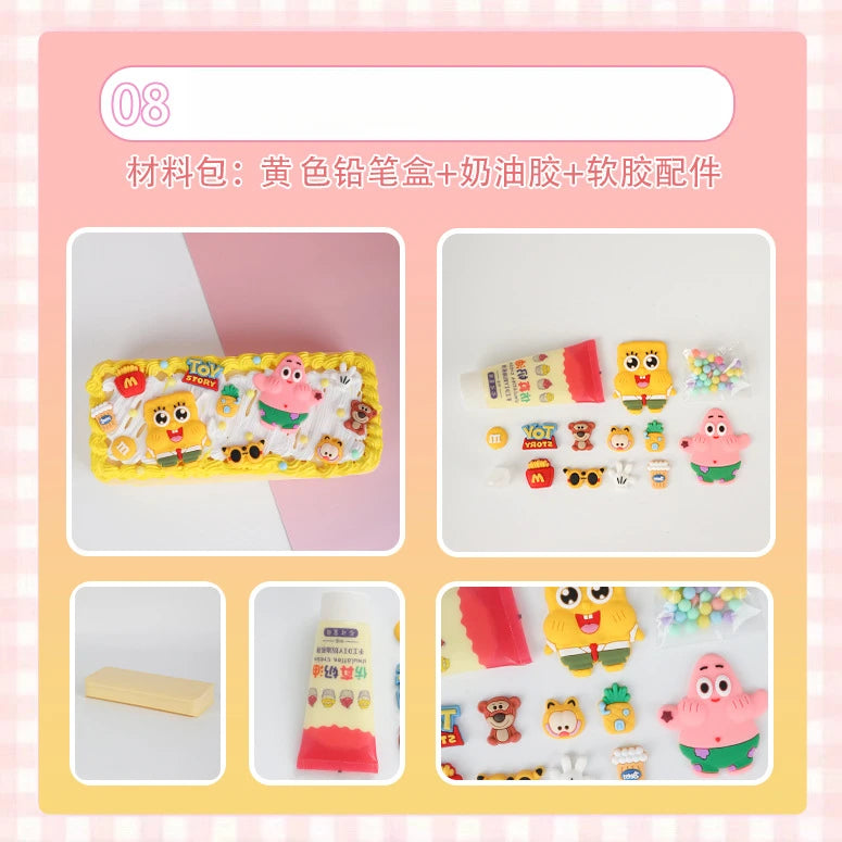 Hello Kitty DIY Pencil Case Student Craft Cream Glue Creative Qme 3