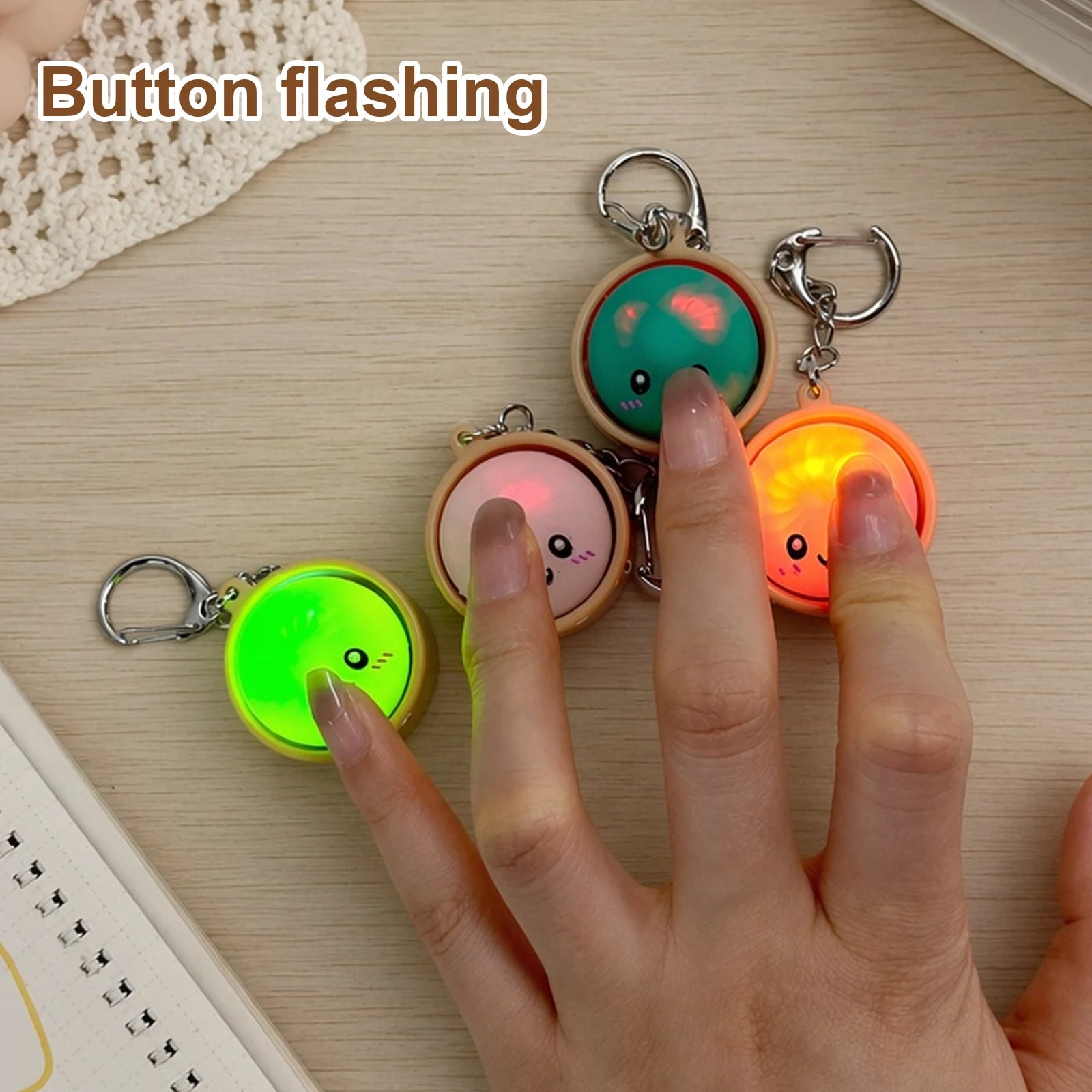 4/6/12PCS 3D Printed Dumpling Keyboard Keychain Fidget Toy Decompression Keyboard Clicker Toys Stress Relief Clicker Button Gift Qme