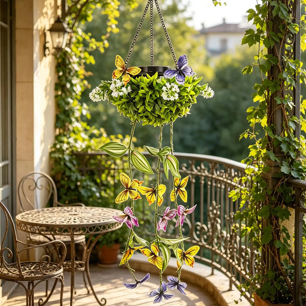 Butterfly Solar Light Hangable Waterproof Yard Vine Lamp Patio Wall Qme China Mainland