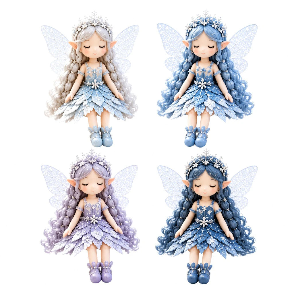 4Pcs Fairy Patchwork DIY Collection Handmade Make Winged Fairies Cloth Figurine Fairy Patchwork Sewing Kit Gift for Craft Lovers Qme F