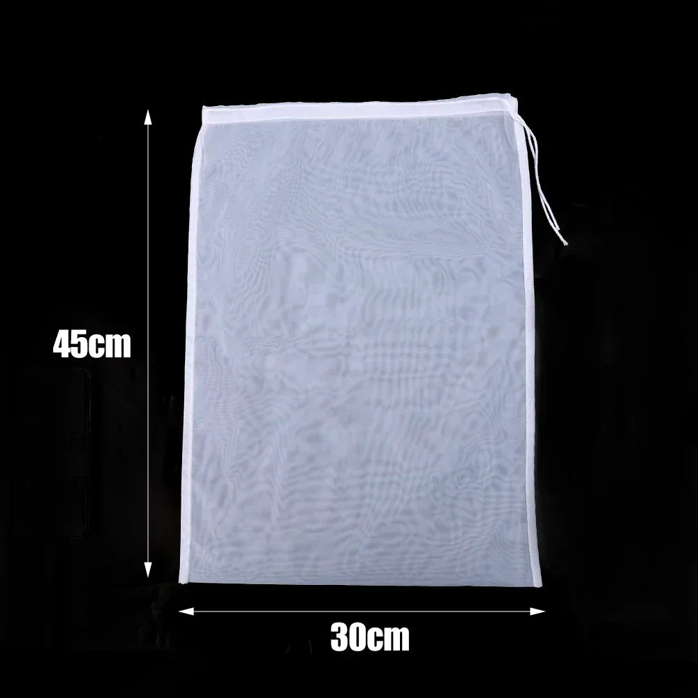 80Mesh Mesh Soy Milk Nylon Filter Bags Nut Yogurt Tea Coffee Oil Food Press Filter Strainers Large Kitchen Filters Bag Reusable Qme 30x45cm 3PCS