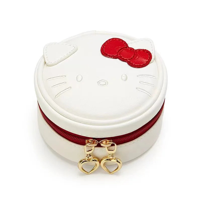 Cute Cinnamoroll Round Storage Bag Portable Jewelry Pouch Mini Qme hello kitty M