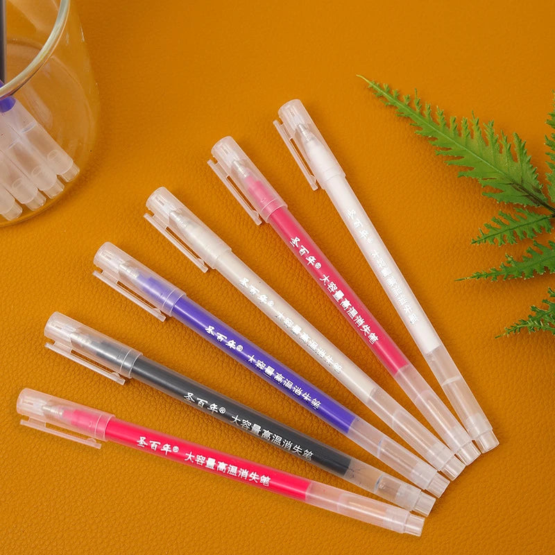 6 Colors Heat Erasable Magic Marker Gel Pen,High Temperature Disappearing Fabric DIY Craft Sewing Accessories Pens Qme 6 colors