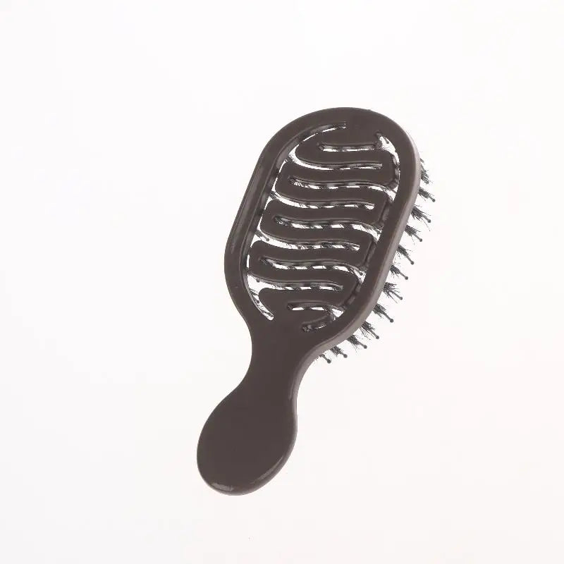 Mini Boar Bristle Hairbrush Women Scalp Massage Detangling Comb Wet Qme Gray