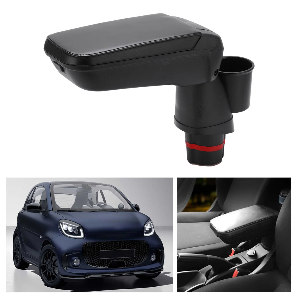 Car Center Console Armrest Box with Water Cup Holder Replacement for Mercedes Smart Fortwo Forfour 453 15-19 Water Cup Holder Qme