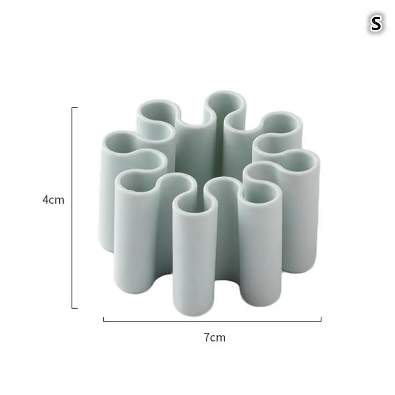 Creative Durable Desktop Brush Holder Pencil Paint Brushes Silicone Qme Small Green
