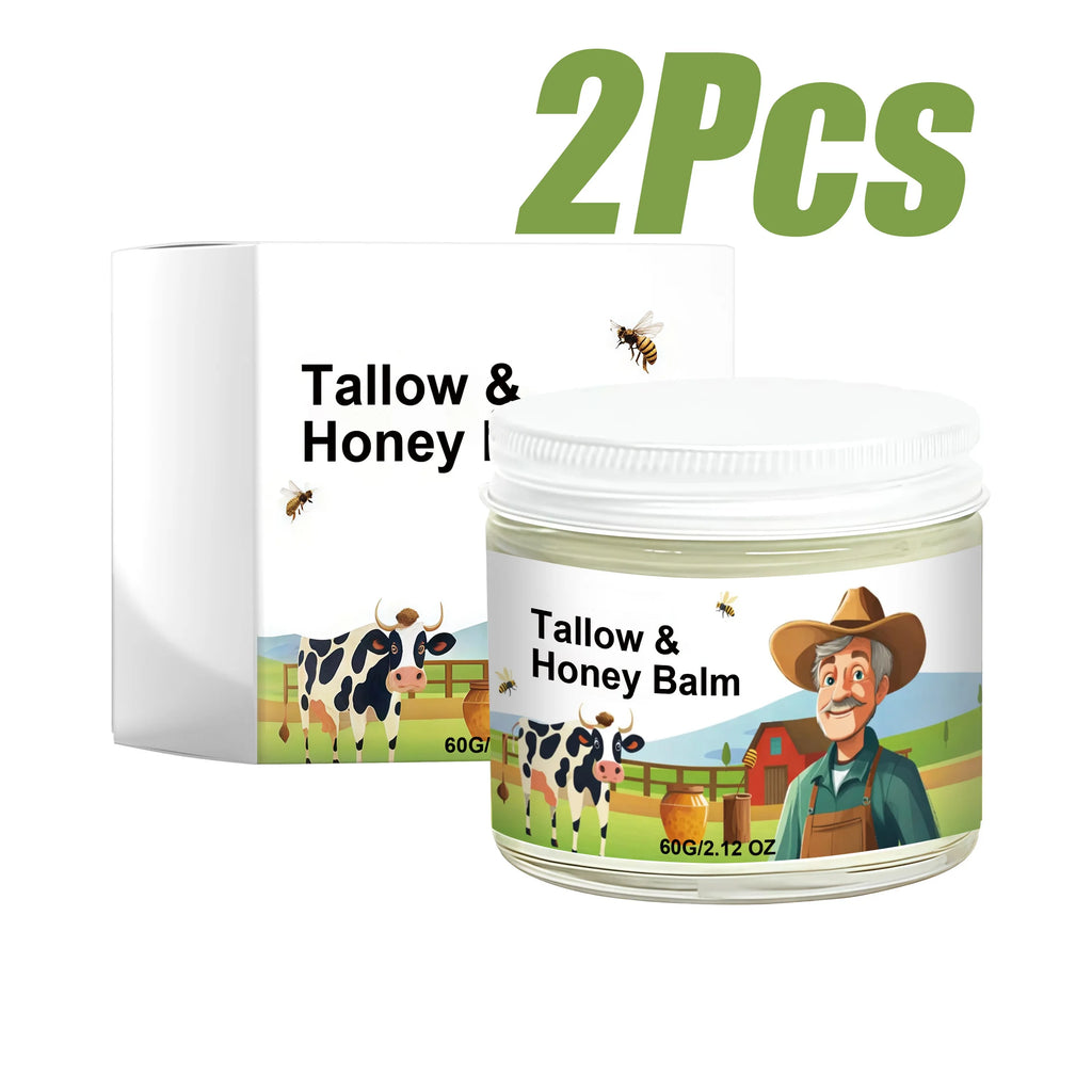 Hydrating Tallow & Honey Balm Skin Nourishing Smoothing Delicate Moisturizer to Improve Texture for Soft Firm Skin Daily Skincar Qme 2Pcs