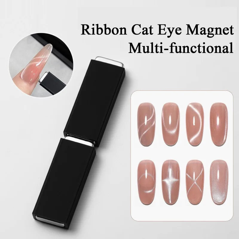 Ribbon Cat Eye Magnet Tool, Strong Double-Ended Magnetic Wand for Flowing Ribbon & Glass Bead Effects, Square & Cylinder Design Qme