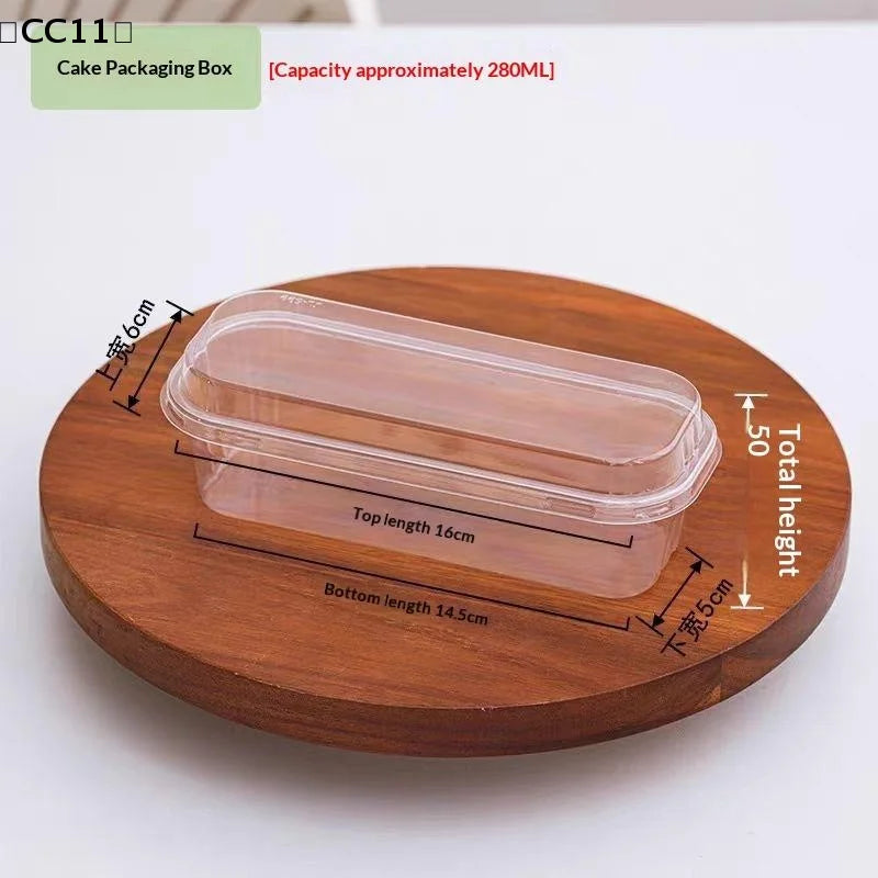 Clear Rectangle Dessert Container Cake Loaf Deli Fruit Packaging Qme