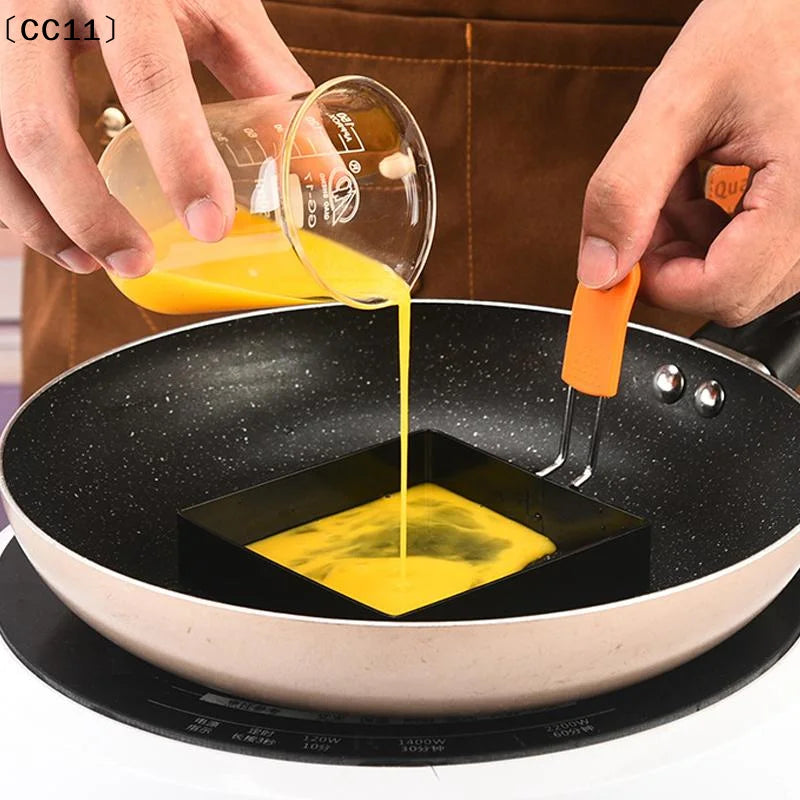 Stainless Steel Egg Fried Ring Non-stick Square Round Pancake Mold Qme