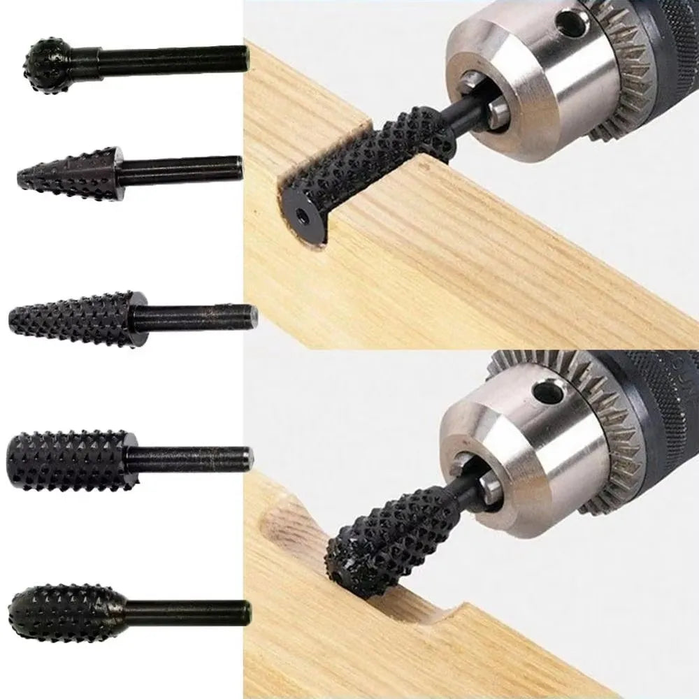 5PCS Drill Set Woodworking Knives Wood carving Tools Woodworking Woodworking Cutting Tools WorkDrill Set Qme