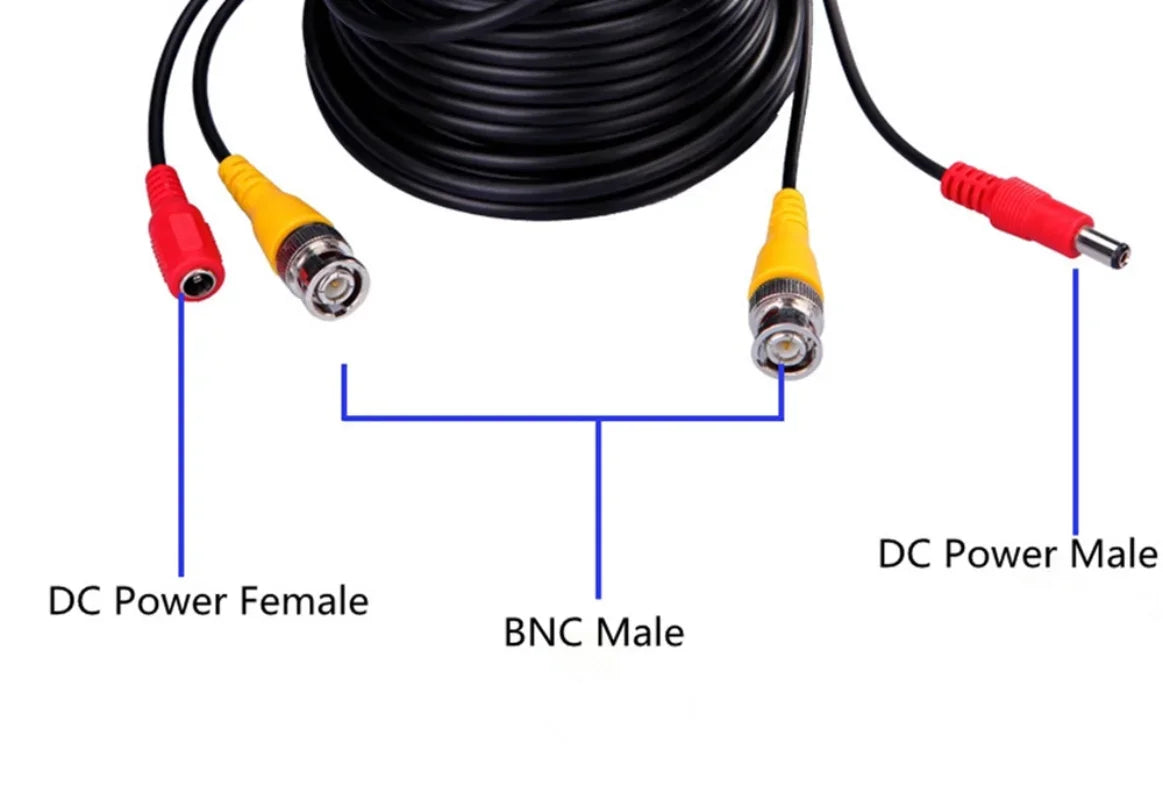 ESCAM 59ft 18m 32ft 10m BNC+DC CCTV Cable for Analog AHD CVI CCTV Surveillance Camera DVR Kit Video Power 2in1 cable Camera Qme