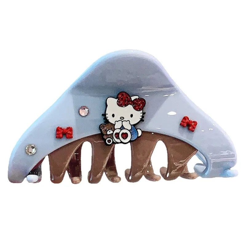 New Hello Kitty Cute Hair Clips Elegant and Stylish Updo Clips Sweet and Cute Cartoon Hair Accessories Qme