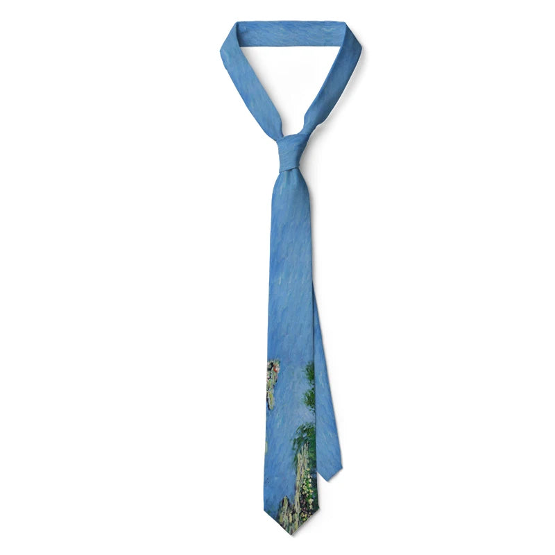 Screaming Sailing Cat Funny Tie Men's Fashion Oil Painting Business Qme type7