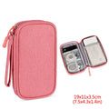 Storage Bag Cord Charger Power Hard Drive Electronic Digital USB Case Qme Pink
