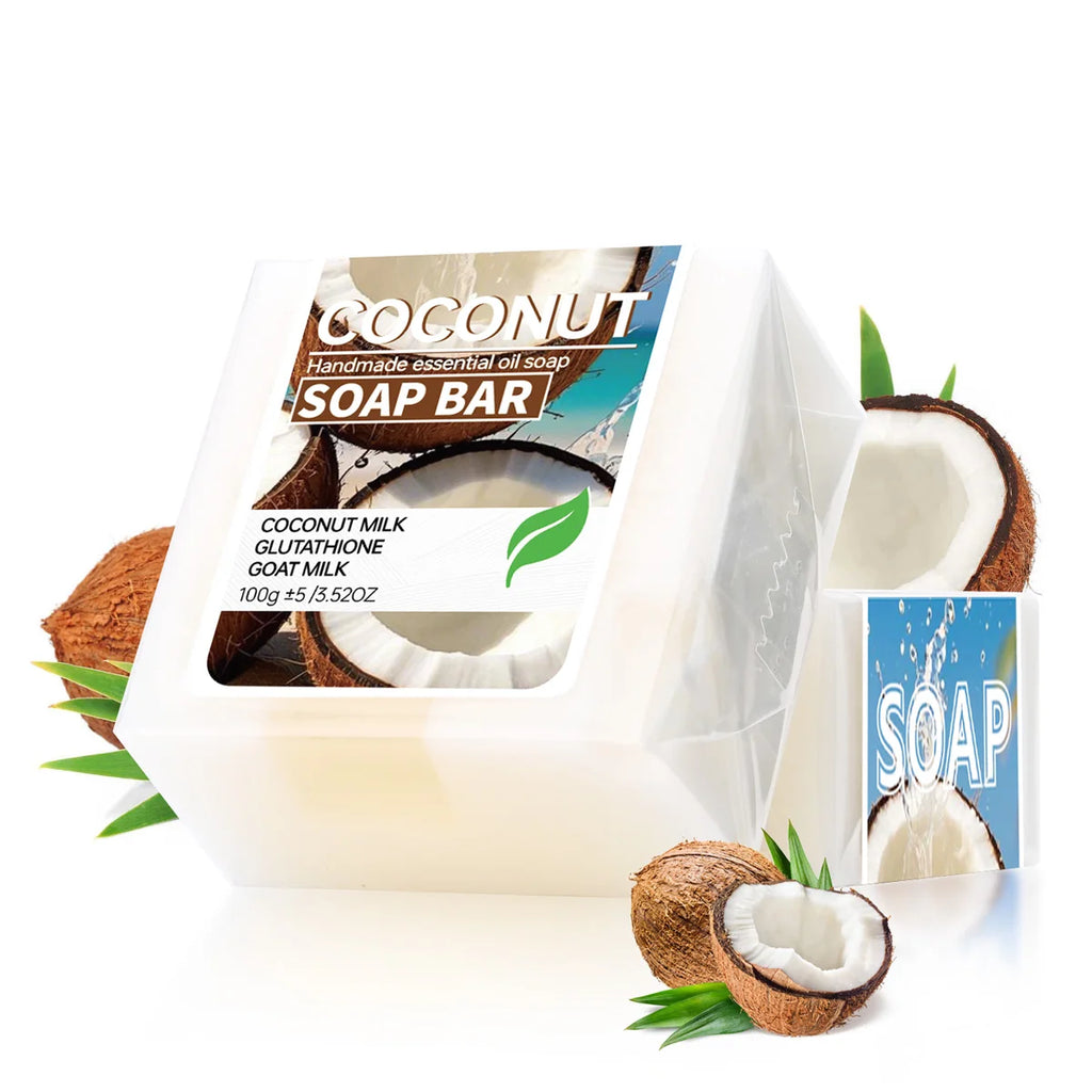 Coconut Milk Moisturizing Soap Glutathione Brightening Cleansing Goat Qme