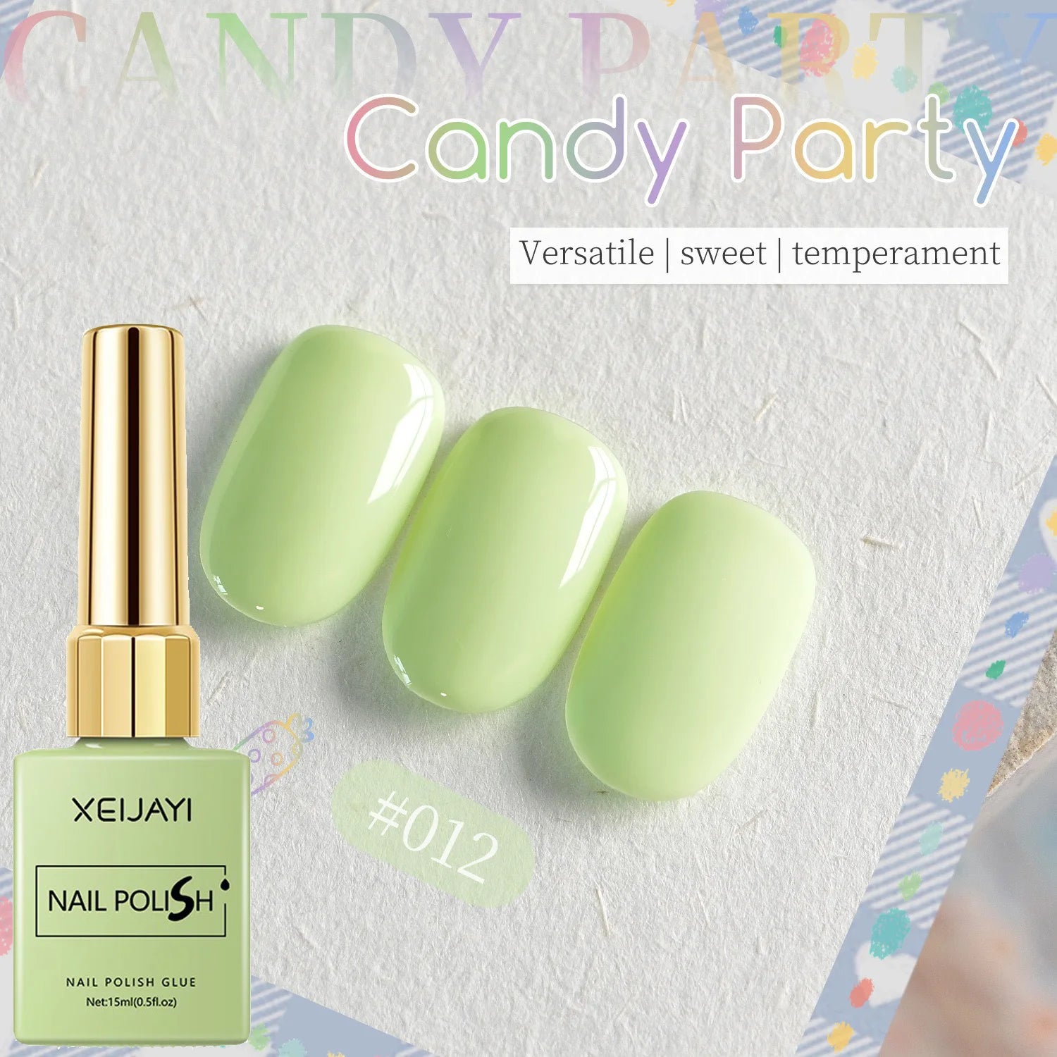 Candy Color Gel Nail Polish Set, 6 Colors High Saturation Macaron Solid Nail Gel, Pastel Purple Peach Pink Salon Quality Varnish Qme W012