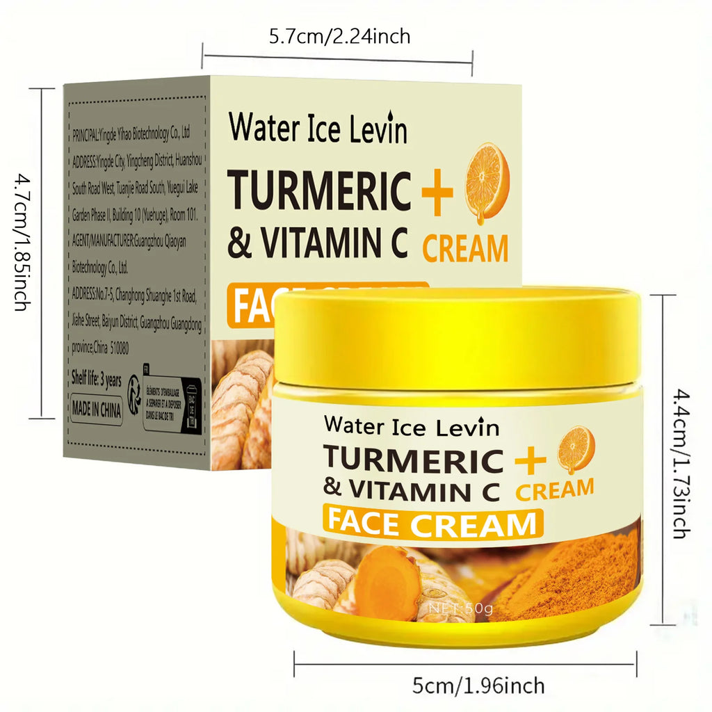 Turmeric and Vitamin C Face Cream - Deeply Moisturizes, Improves Skin Elasticity and Firmness, Contains Natural Antioxidants, Brightens and Evens Skin Tone Qme