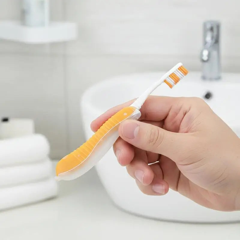 Compact Folding Toothbrush Foldable Design Travel Pocket Suitable Qme