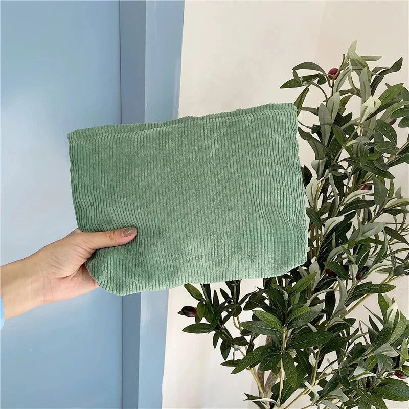 Corduroy Travel Cosmetic Bag Portable Makeup Storage Bag Purses Women Large Capacity Zipper Make Up Organizer Storage Clutch Qme